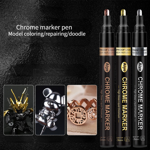 Color Waterproof Paint Marker Pen Metal  Paint Marker Pens Gold Silver -  Gold Silver - Aliexpress